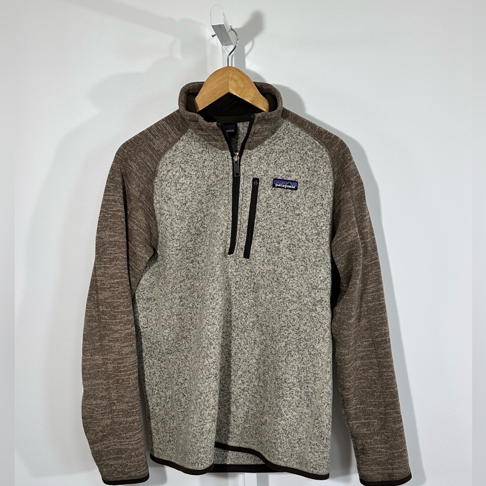 PATAGONIA Better Sweater 1/4 Zip Pullover Fleece M Brown Heather Outdoor Trail